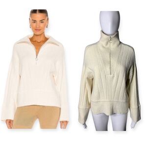 Weekend Stories Sweater Women’s XXS Luca Half Zip Cashmere Blend Jumper Luxury